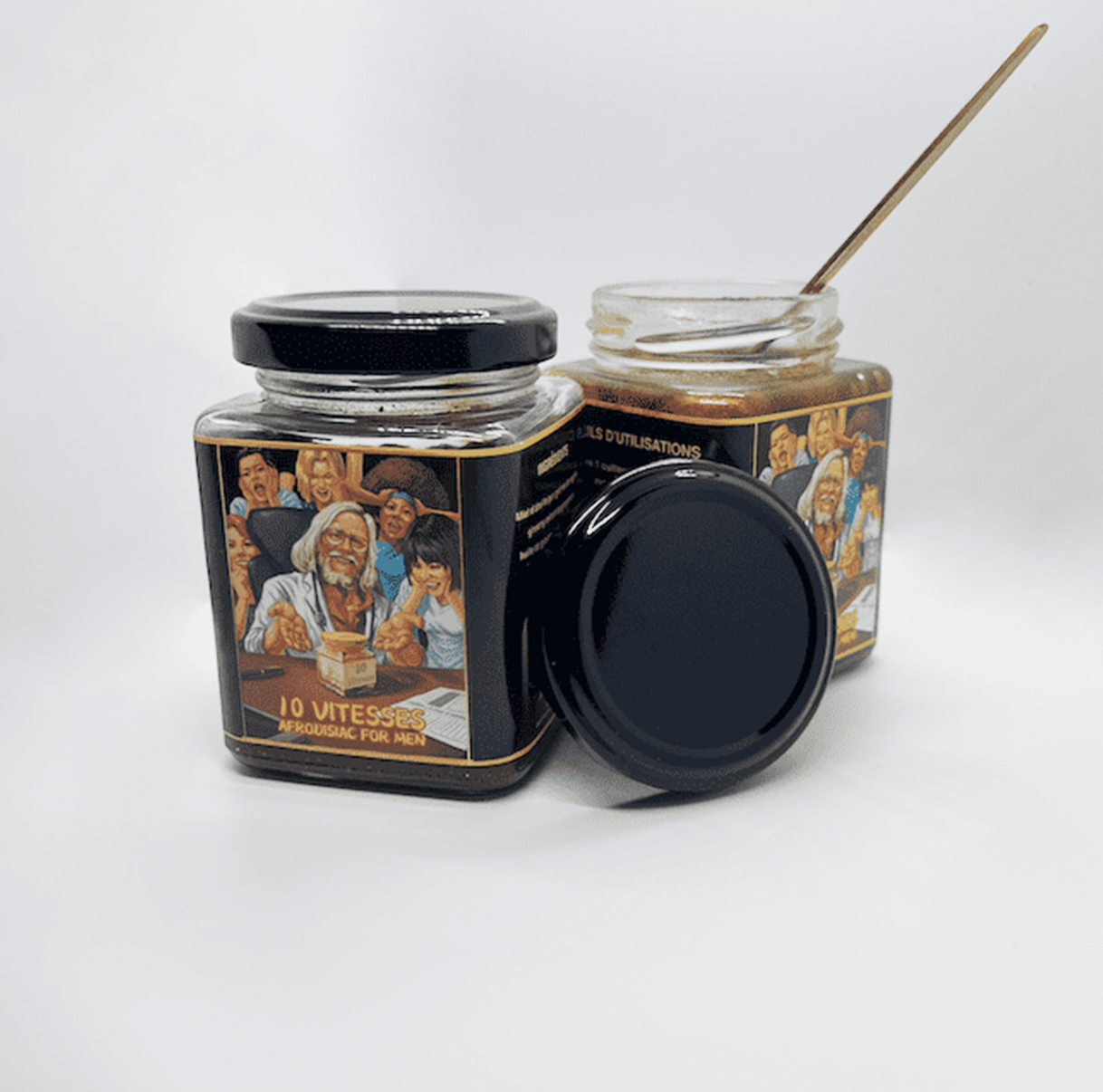 Ingrédients naturels de l'Élixir d'Amour Marocain - miel, graines de nigelle, ginseng aphrodisiaque, extrait de gingembre